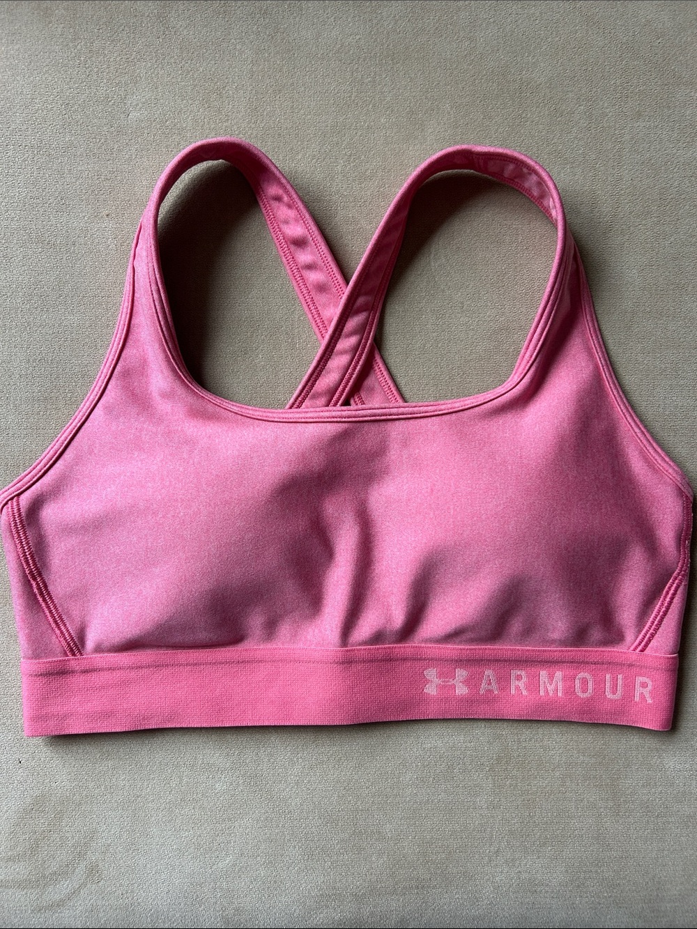 Under Armour Rose Pink Cross-Back Sports Bra